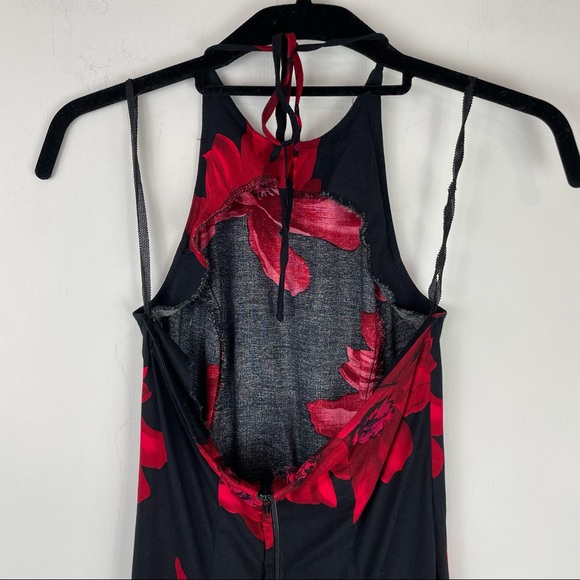 Vintage Y2K Floral Mini Dress Halter Neck Open Back Sz XS/S - Picture 6 of 11